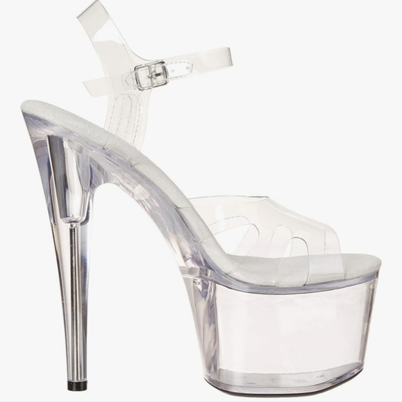 Ellie Shoes Women's Stiletto Clear Sandal Heeled New Size 6 - Picture 4 of 6